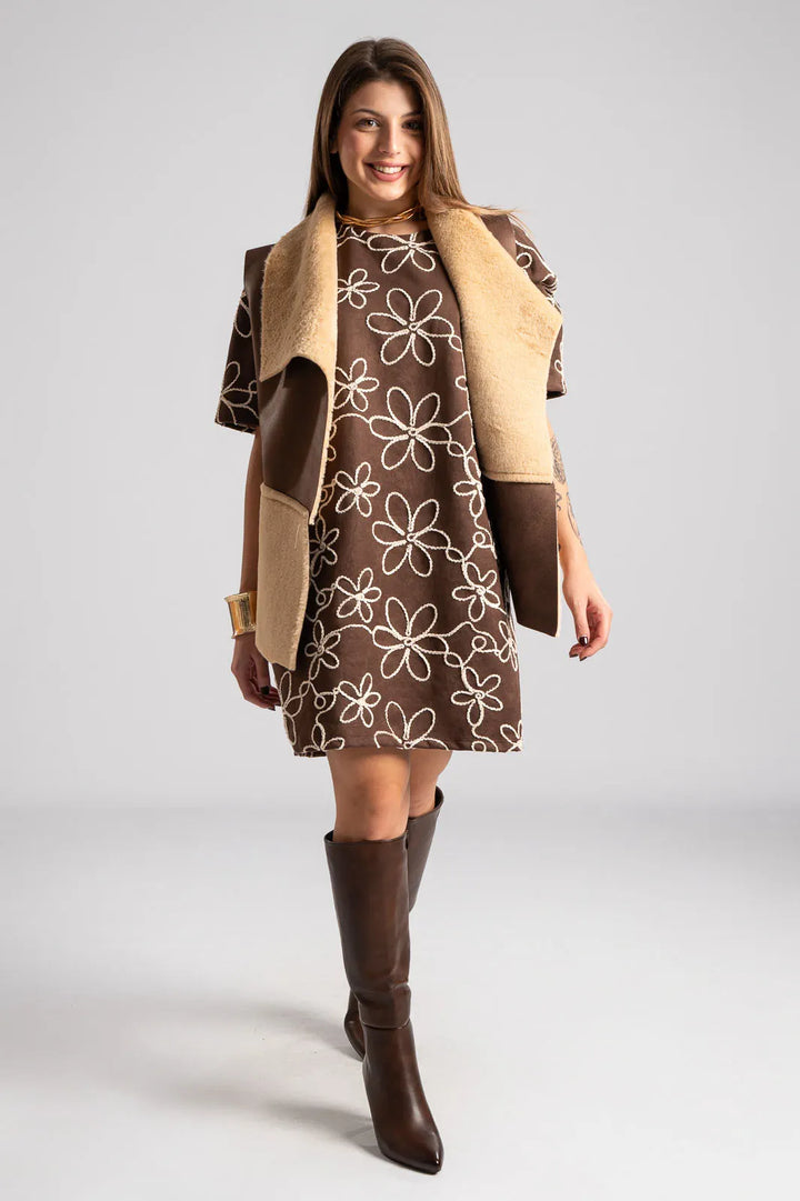 Glossy Ladies S/L F/O Leather Style Jersey 8524 (Fawn)