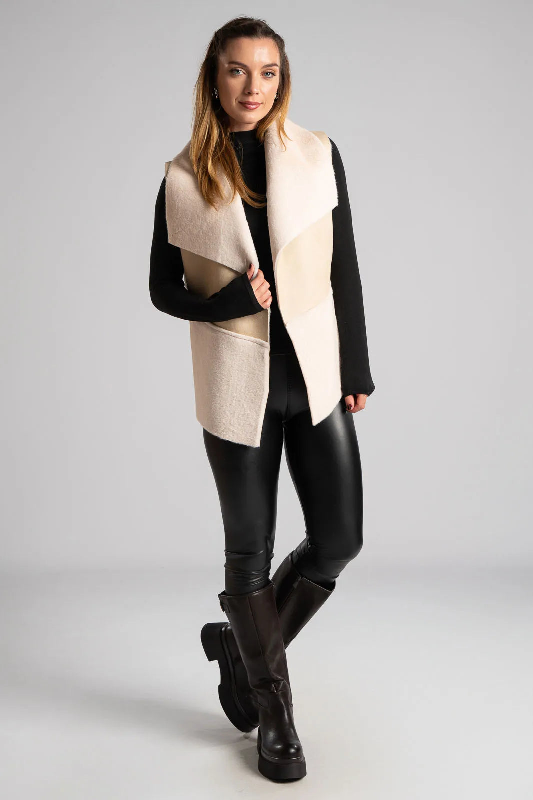 Glossy Ladies S/L F/O Leather Style Jersey 8524 (Skin)