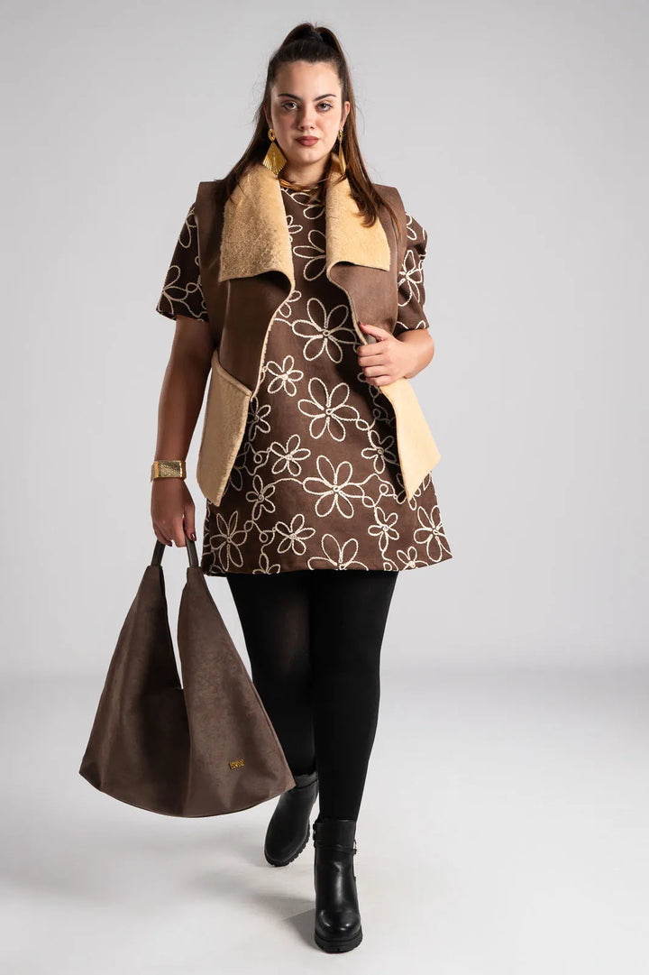 Glossy Ladies S/L F/O Leather Style Jersey 8524 (Fawn)