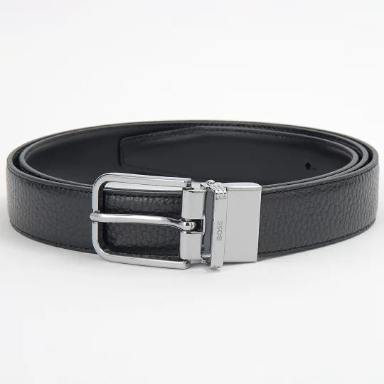 HB Men Leather Reversible Belt With Two Buckles 50554470