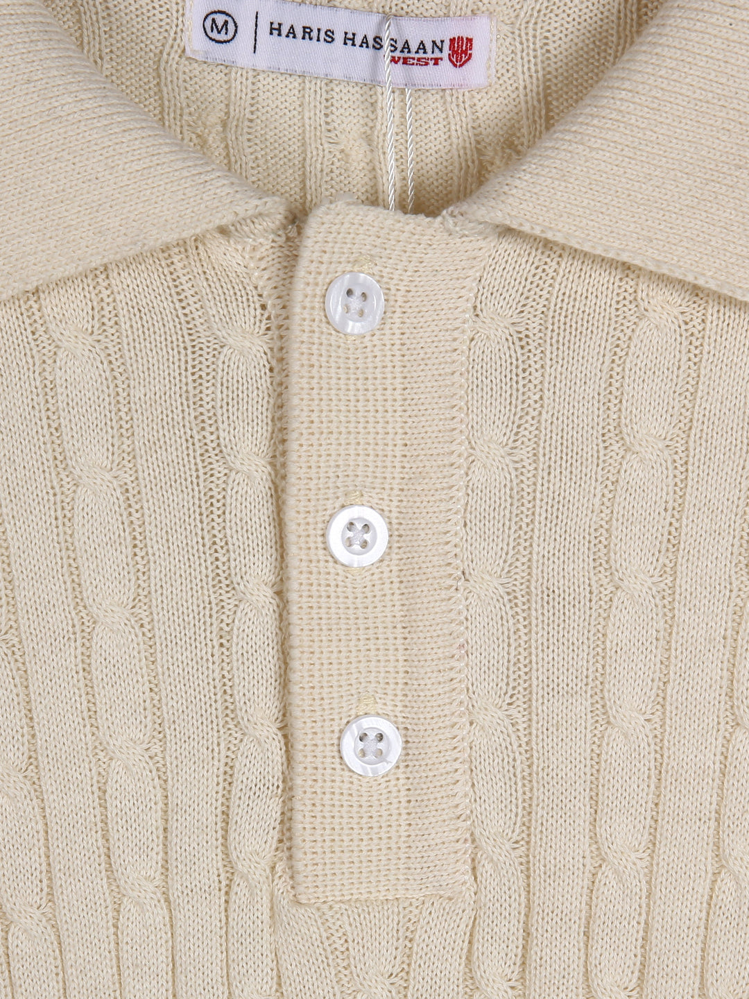 Cable Knitted Polo Short Sleeve Shirt