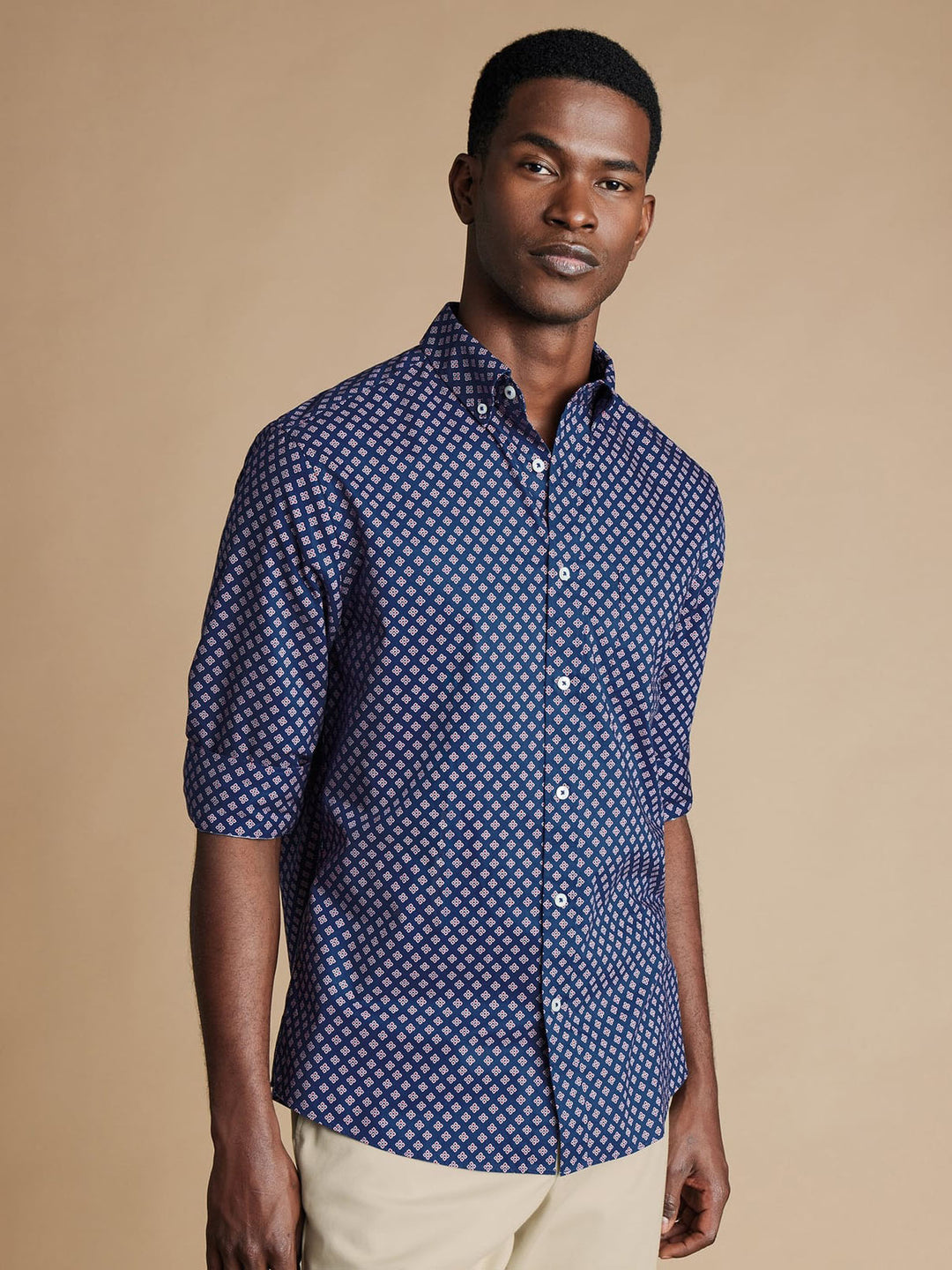 Charles Tyrwhitt Men L/S SF Button Down Printed Casual Shirt CSN0510