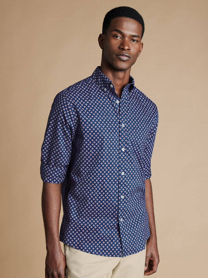 Charles Tyrwhitt Men L/S SF Button Down Printed Casual Shirt CSN0510