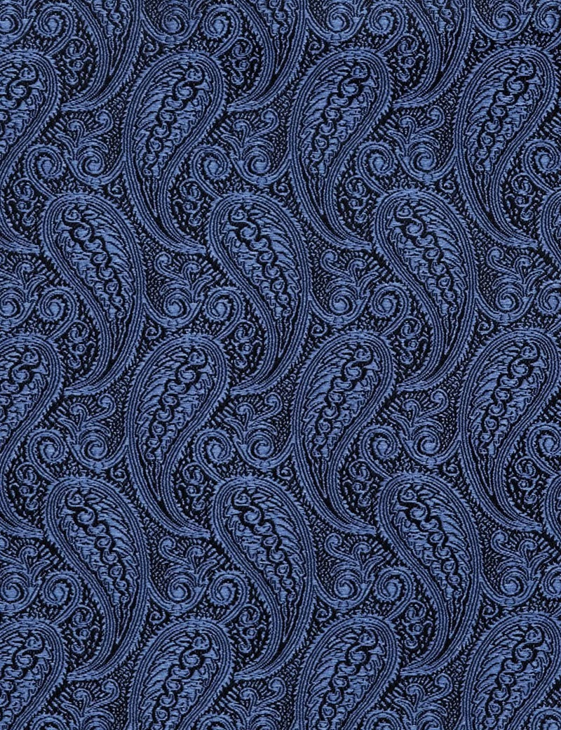 H & C Men Silk Paisley Design Pocket Hankies HADSA101 (Royal Blue)