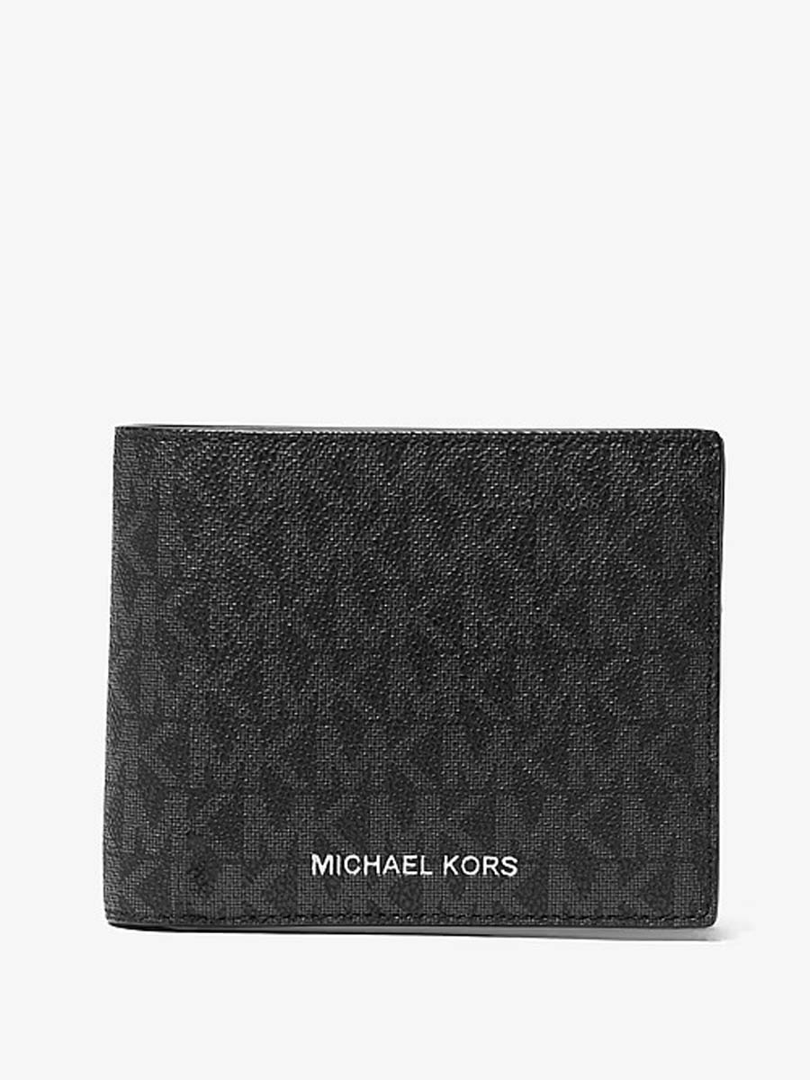 Michael Kors Men Cooper Logo Billfold Wallet With Passcase Brown&Black 36U9LCRF6B