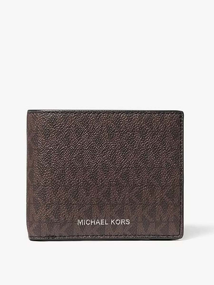 Michael Kors Men Cooper Logo Billfold Wallet With Passcase Brown&Black 36U9LCRF6B