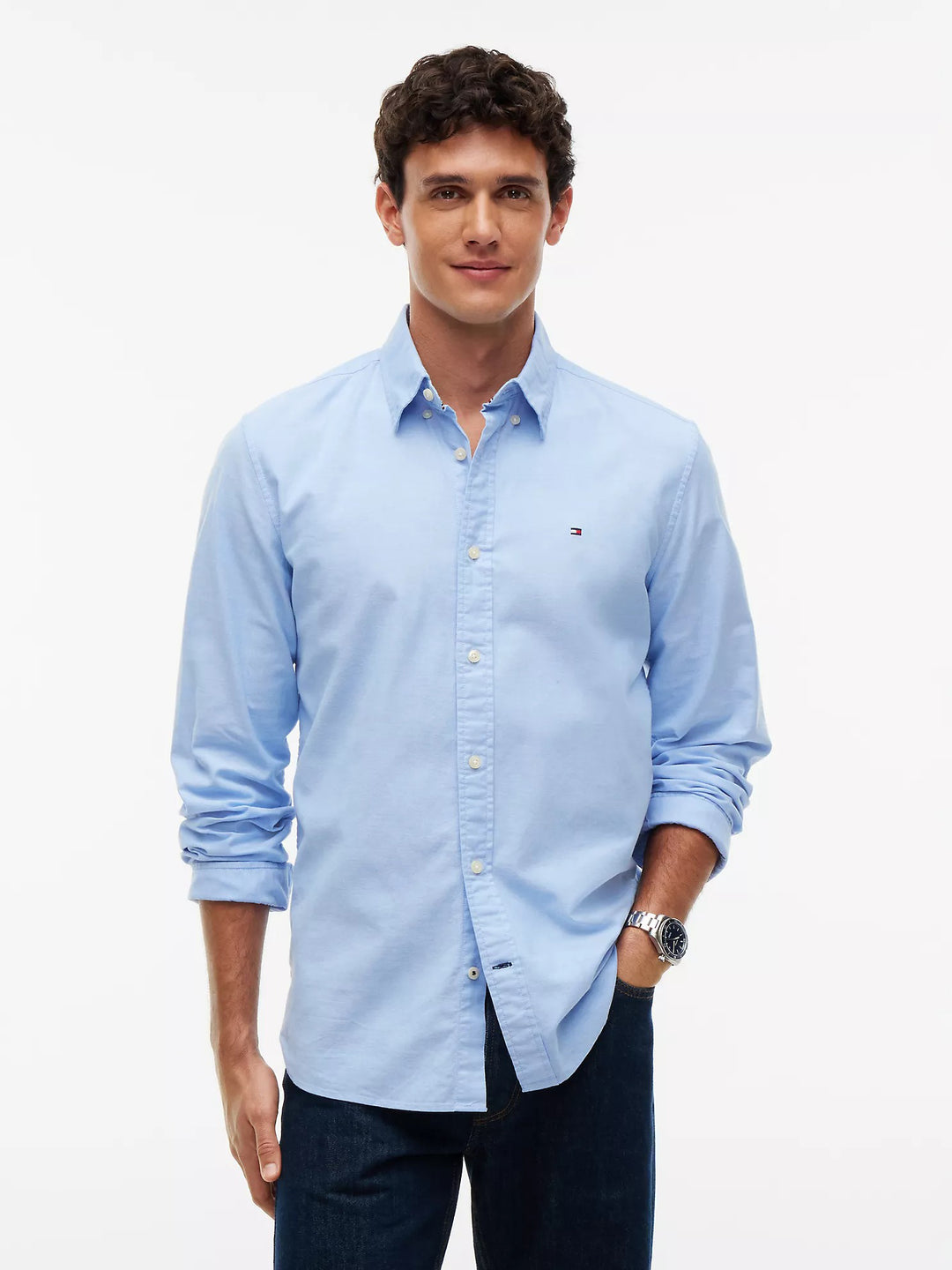 TH Men L/S RF Button Down Plain Shirt AT-SB-78J8440