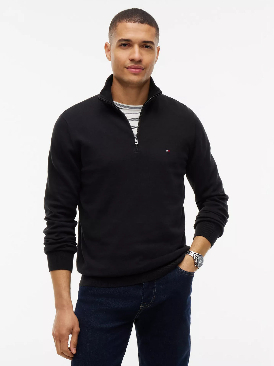 TH Men L/S Half Zip Zipper MT-78J9329