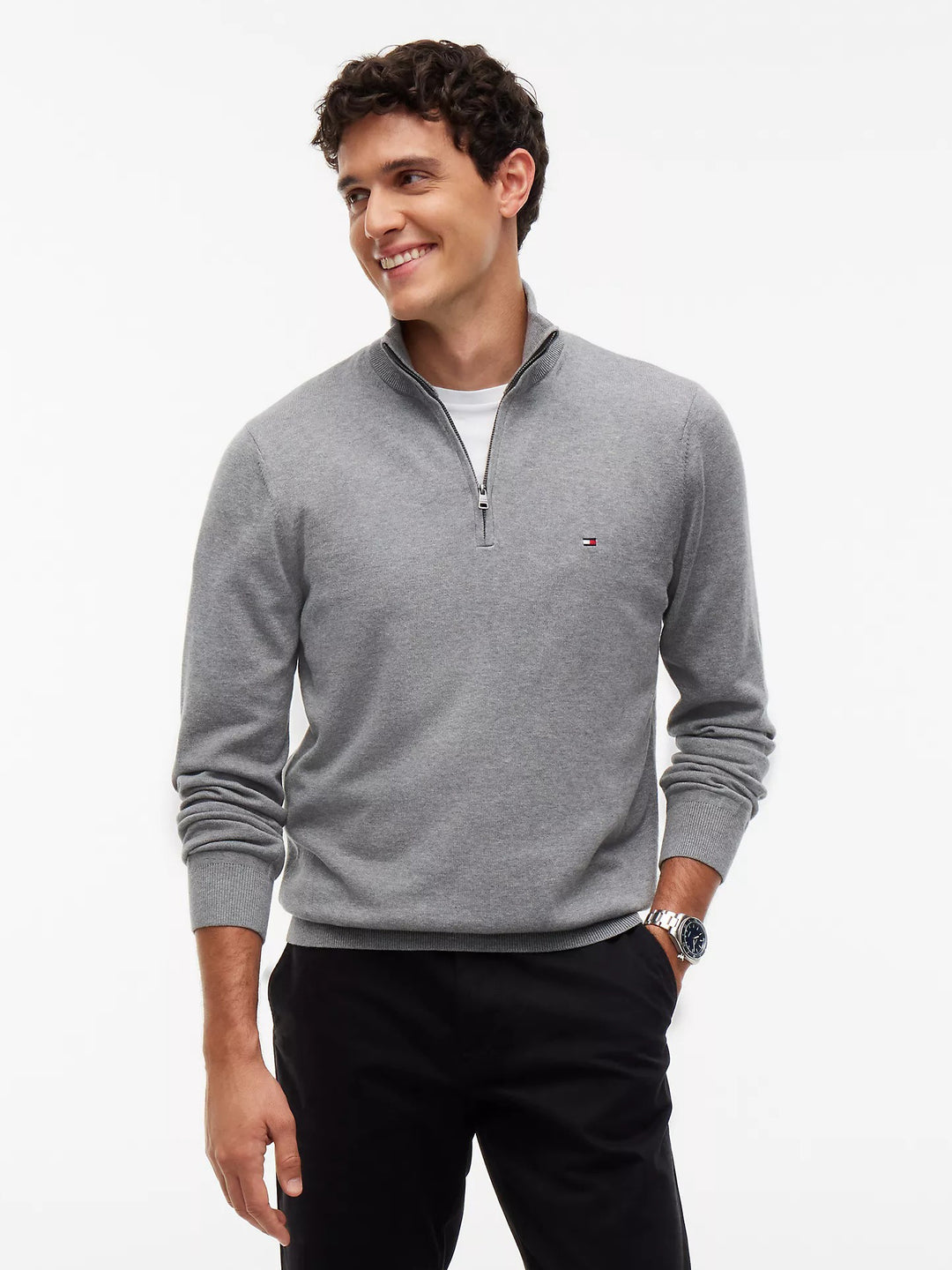 TH Men L/S Half Zip Zipper MT-78J9329