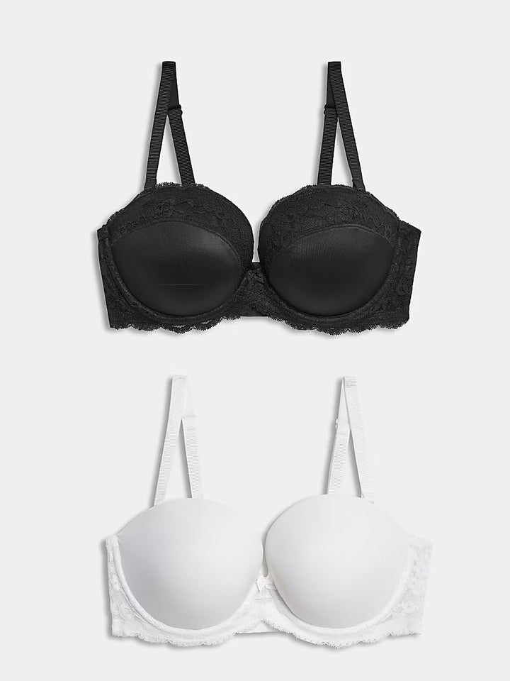 M&S U/W 2 Pack Pushup Plunge Bra T33/2732