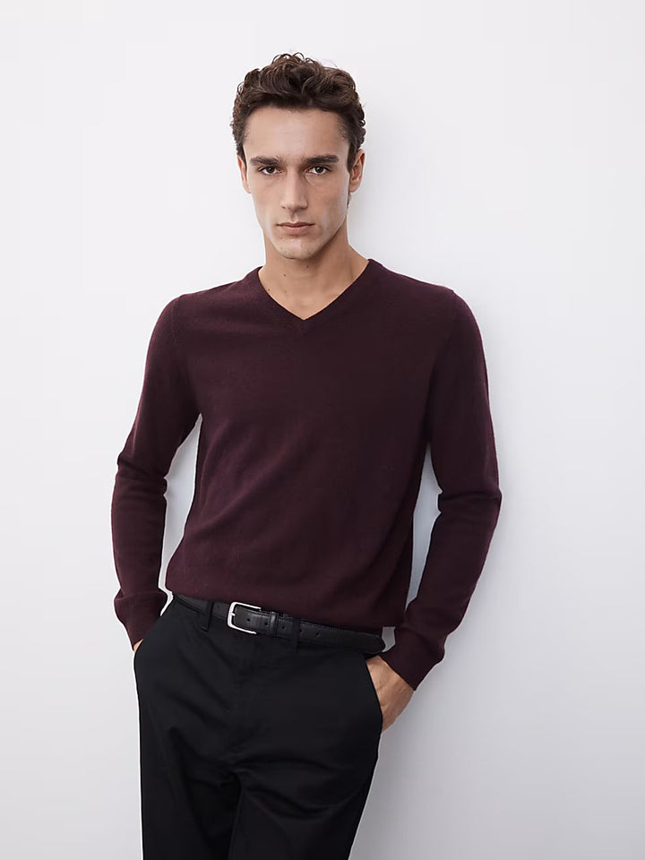 M&S Men L/S Pure Cashmere V-N Jersey T30/4102A