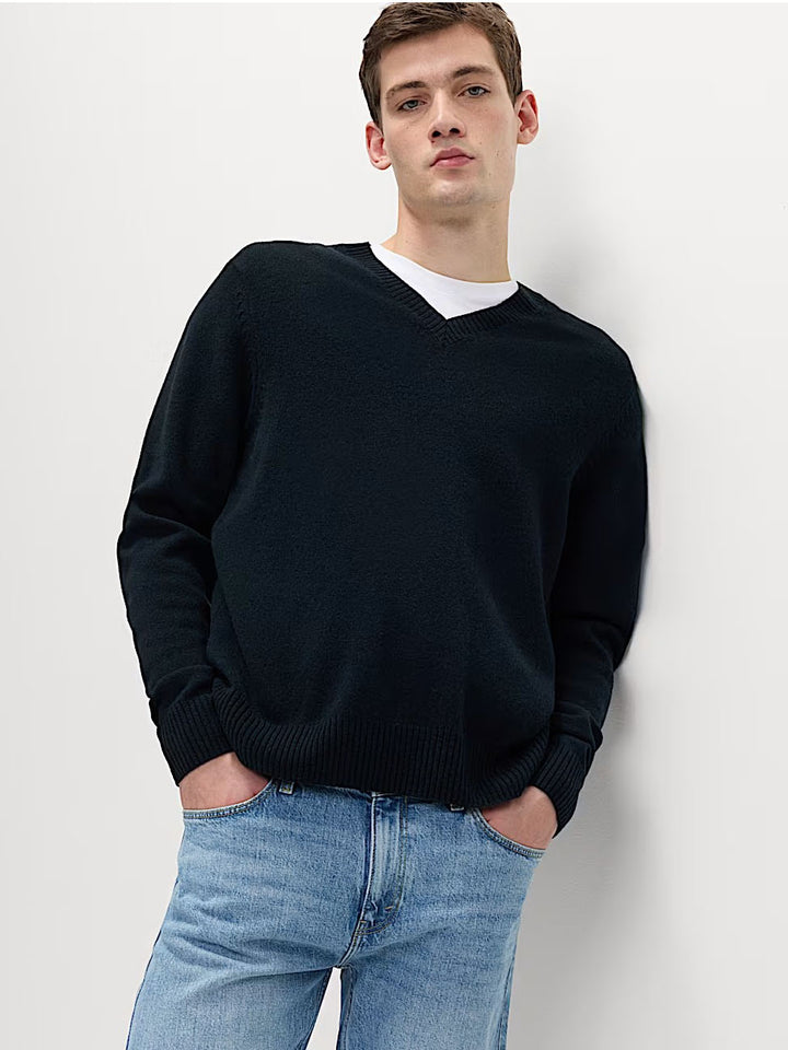 M&S Men L/S Lambswool V-N Jersey T30/5021M