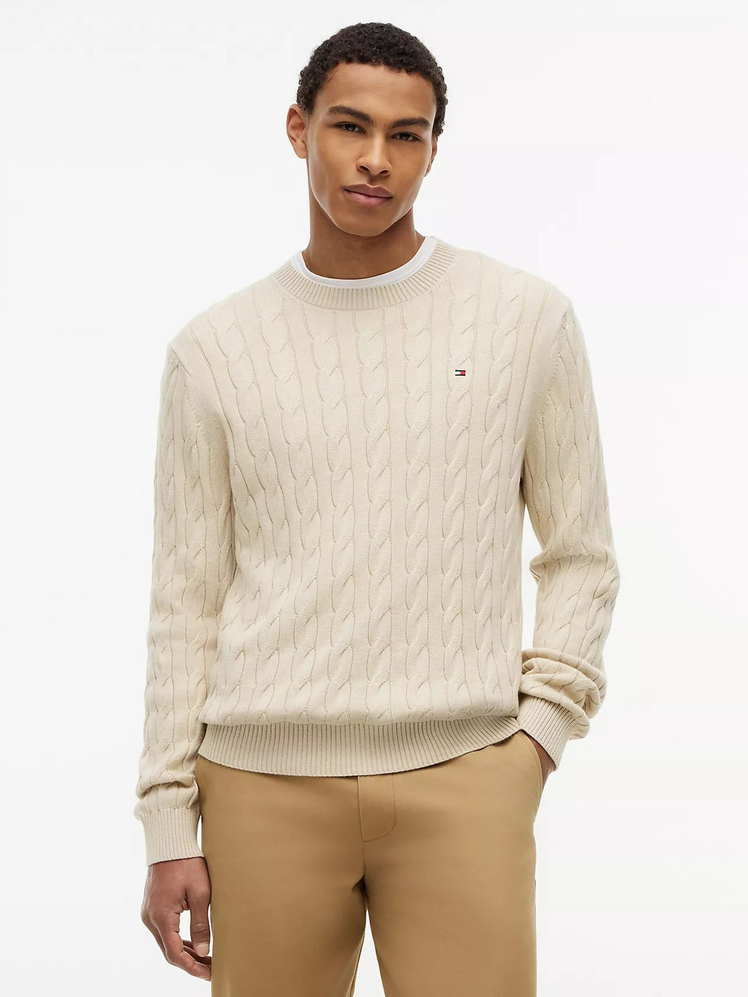 TH Men L/S R-Neck Cabel Knit Jersey MT-XM05667