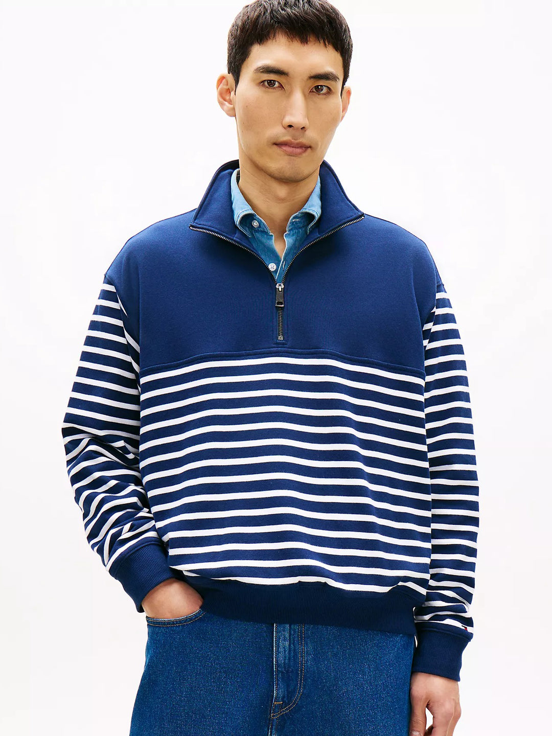 TH Men L/S Lining Half Zip Zipper MT-XM07425