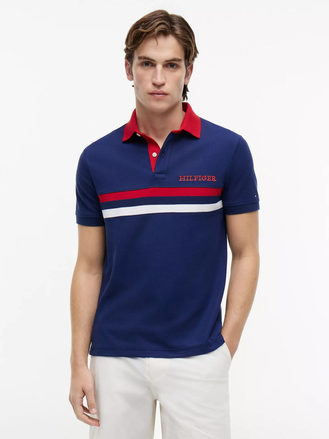 TH Men S/S RF Striper Polo AT-SB-XM07680