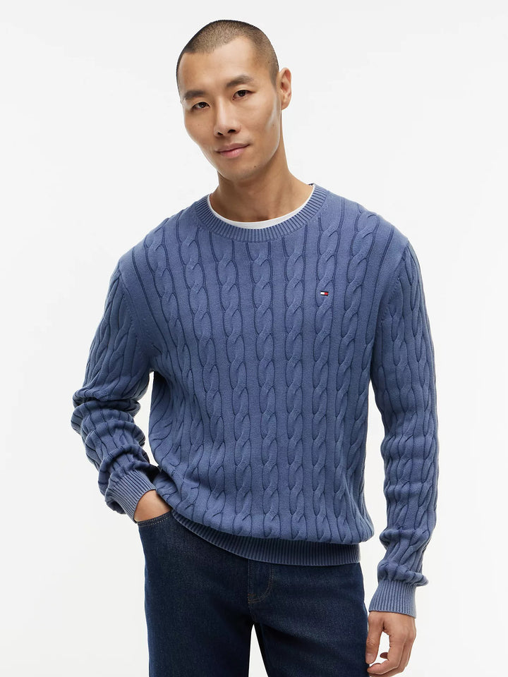 TH Men L/S R-Neck Cabel Knit Jersey MT-XM07920