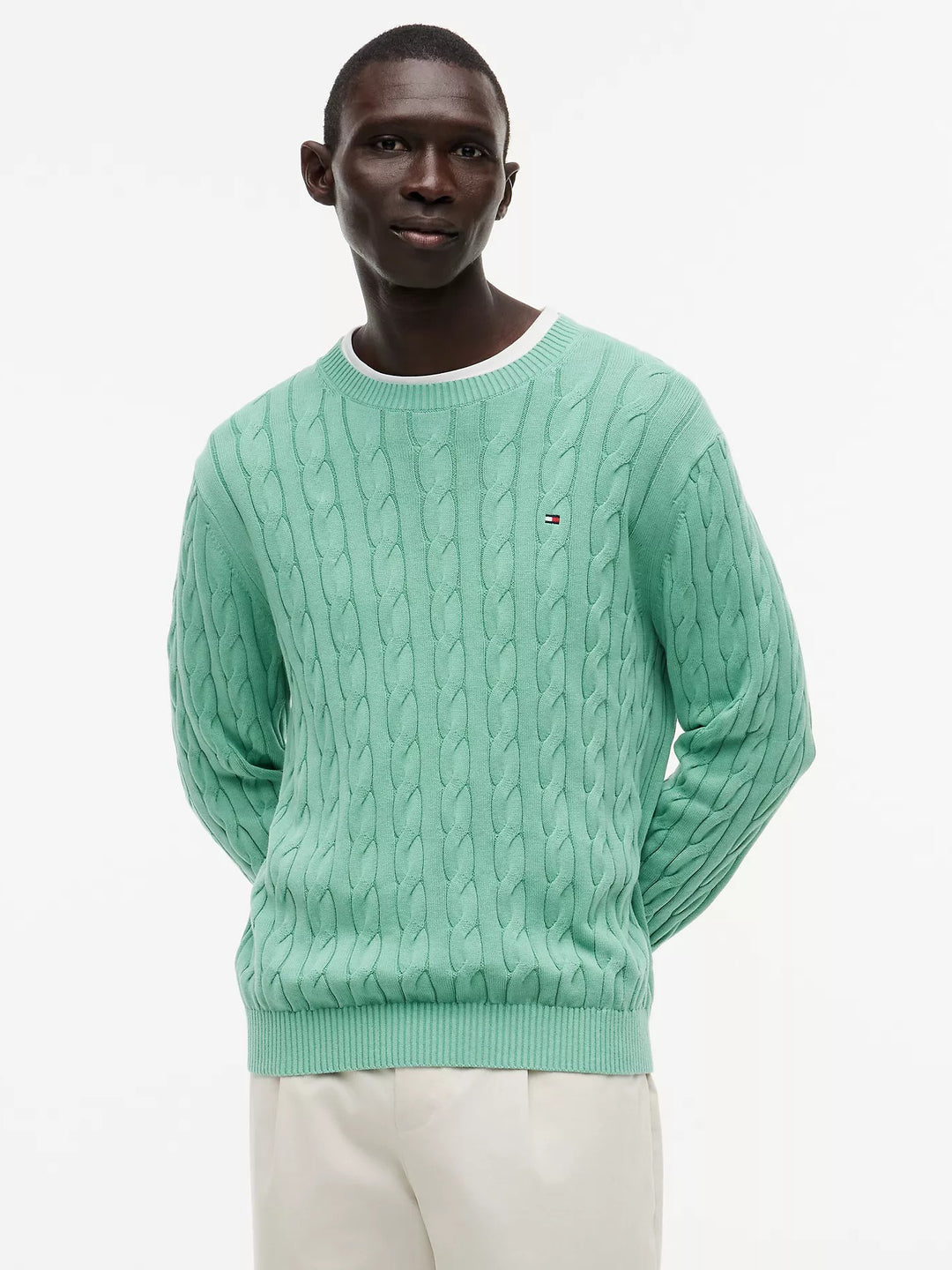 TH Men L/S R-Neck Cabel Knit Jersey MT-XM07920