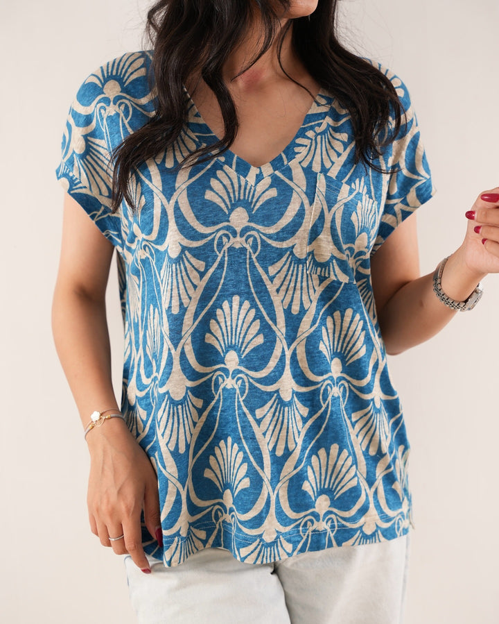 White Stuff Ladies V Neck Loose Fit Crop Top 442987