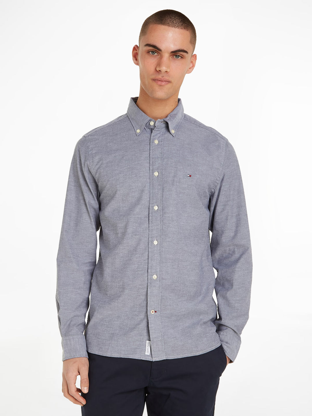 TH Men L/S Button Down Casual Plain Shirt MT-78J8433