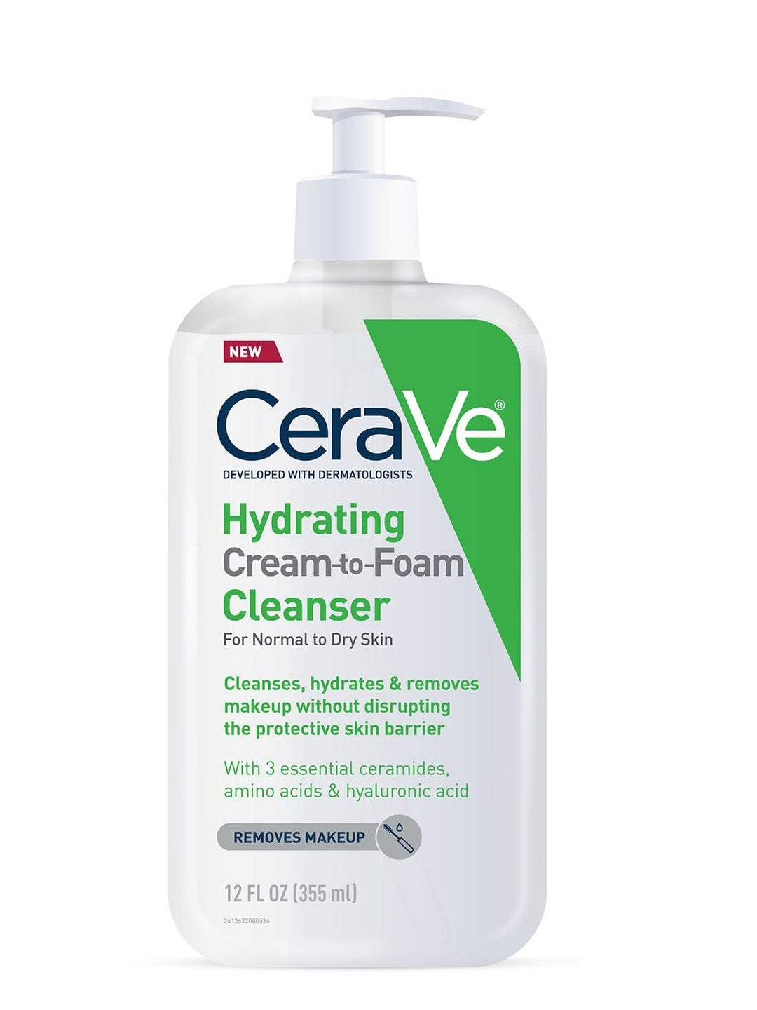 CeraVe Hydrating Cream To Foam Cleanser For Normal To Dry Skin 355ml