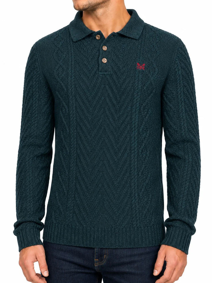 Crew Clothing Men L/S Button Neck OXMC058