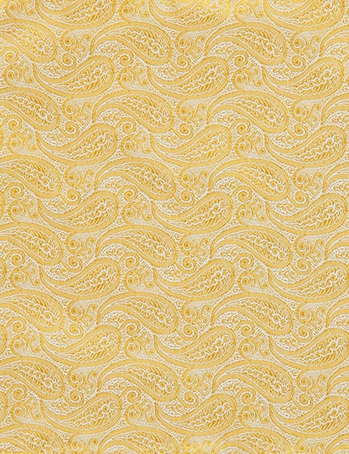 H & C Men Silk Paisley Design Pocket Hankies HADSA101 (Yellow)
