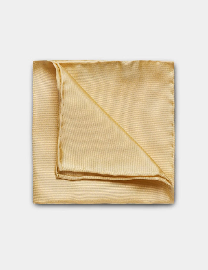 H & C Men Silk Plain Pocket Hankies HAPMA250 (Yellow)