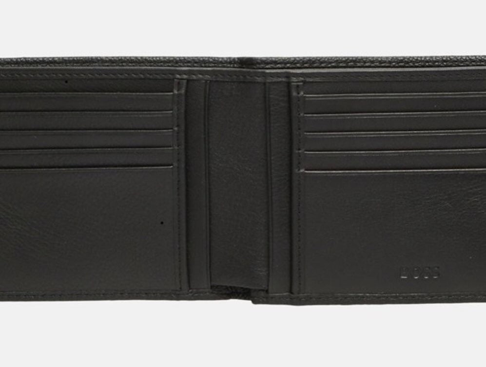 Boss Men Leather Wallet Black MT-50554128