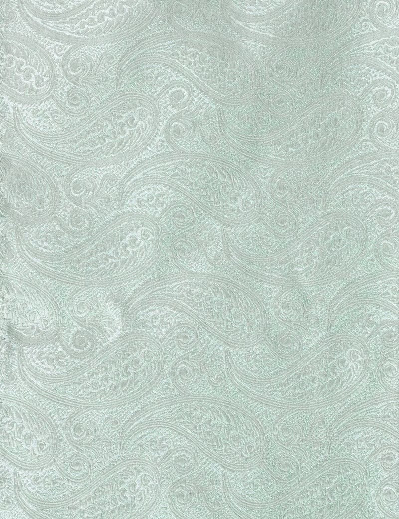 H & C Men Silk Paisley Design Pocket Hankies HADSA101 (Light Green)