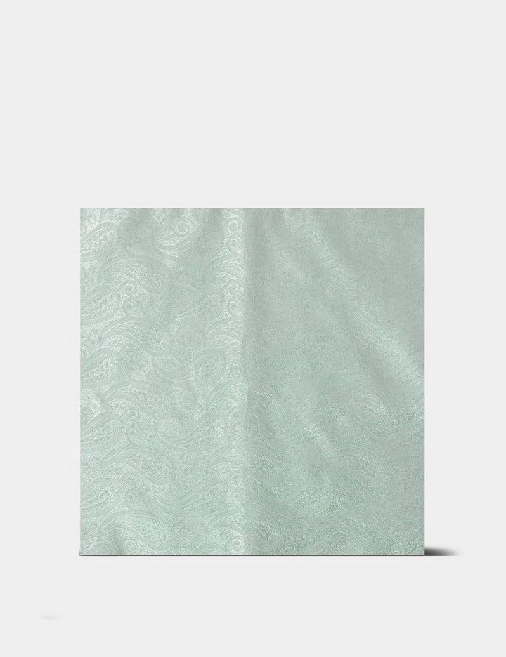 H & C Men Silk Paisley Design Pocket Hankies HADSA101 (Light Green)