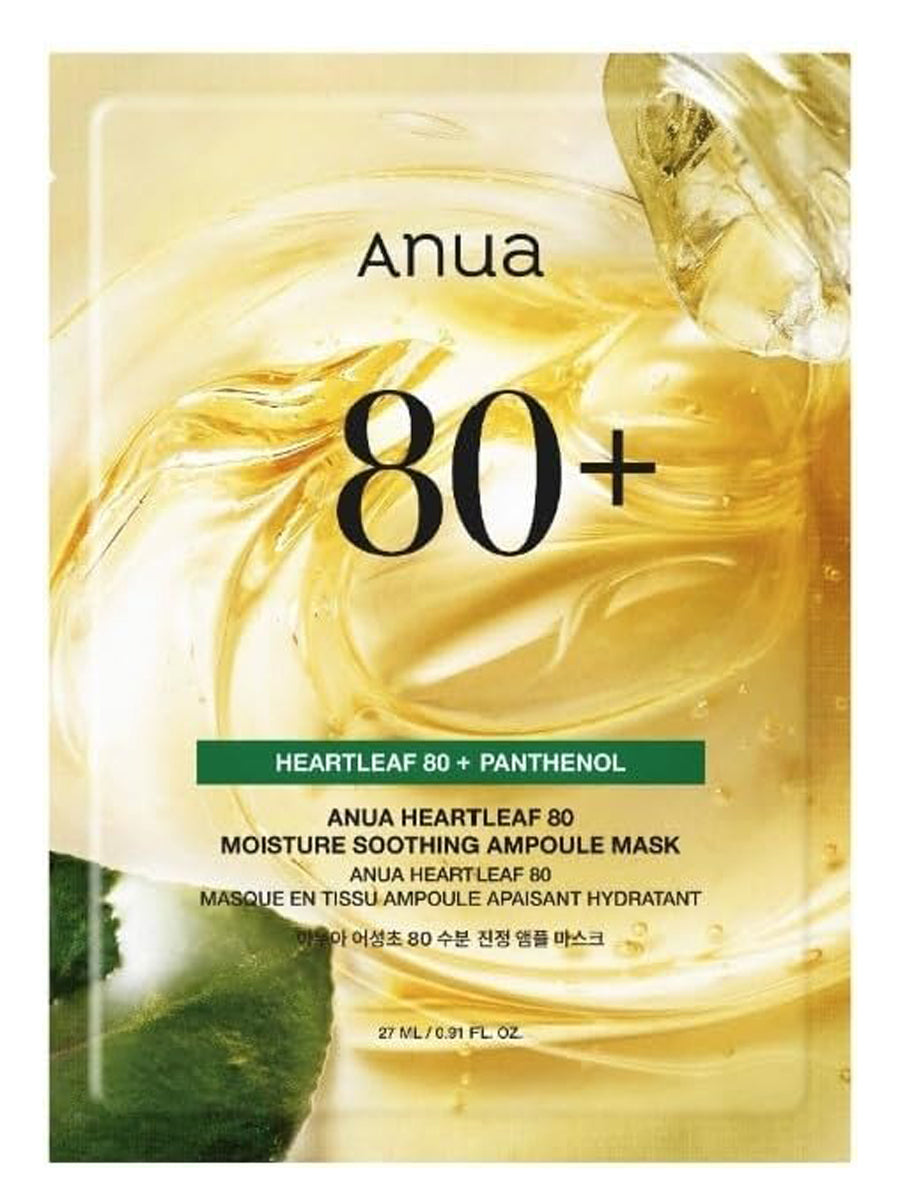Anua Heart Leaf 80+ Panthenol Moisture Soothing Ampoule Mask 27ml