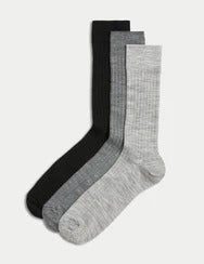 M&S Mens Lambswool 3Pair Socks T10/8233L