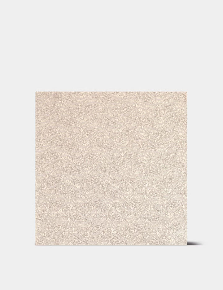 H & C Men Silk Paisley Design Pocket Hankies HADSA101 (Cream)