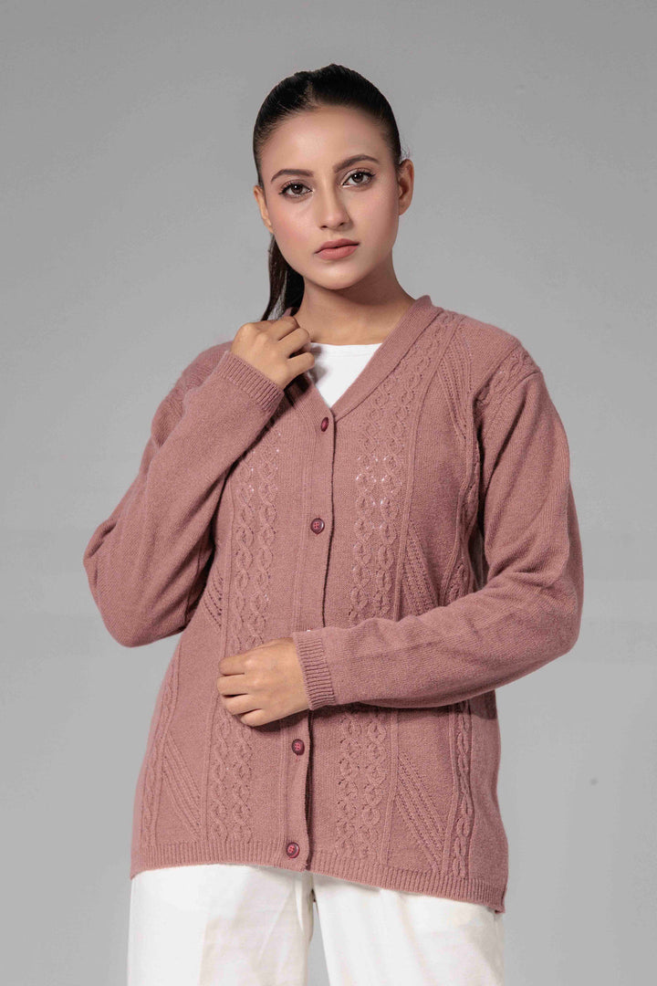 Oxford Ladies F/S Cardigan L-993 (Pink)