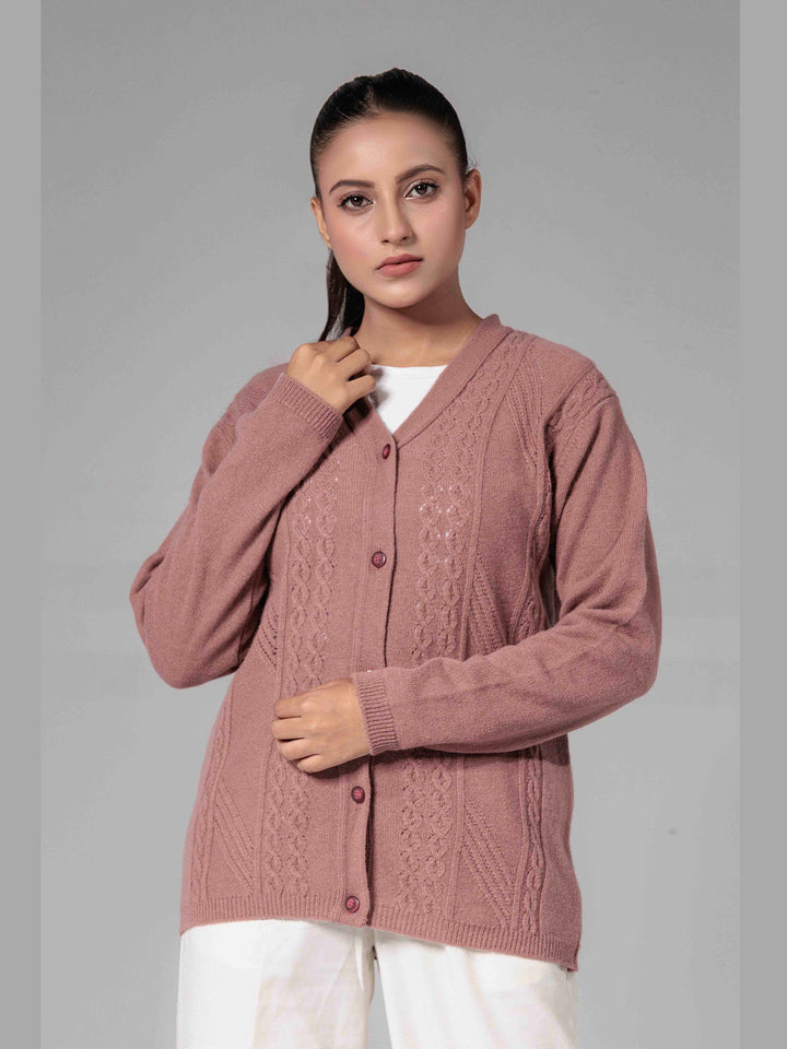 Oxford Ladies F/S Cardigan L-993 (Pink)