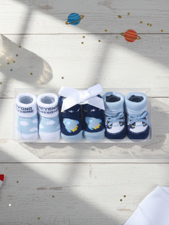 OK Baby Socks Booties Set 3Pk #KC71800 (S-25)
