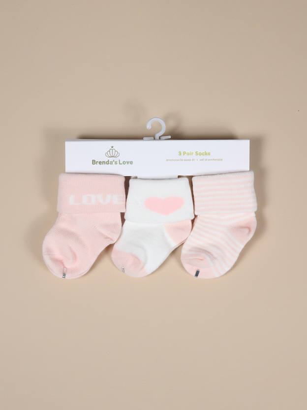 Brenda's Love Baby Socks 3Pk #01 (S-25)