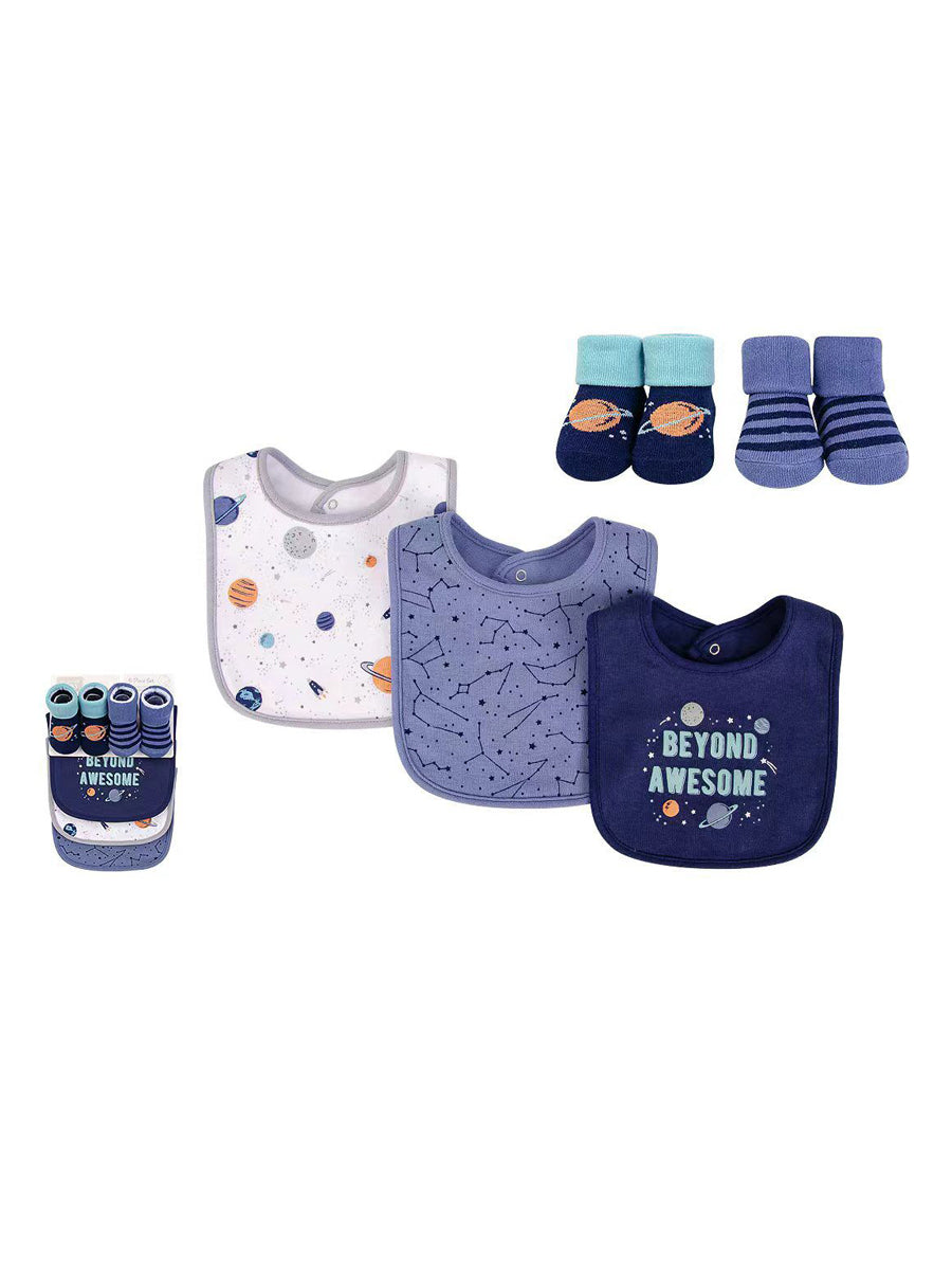 Hudson Baby Bib With Booties 3Pcs #19604 (W-25)