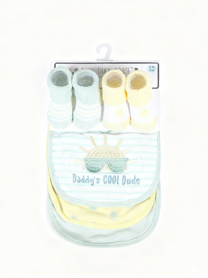 Duck & Duck Baby Bib Set With Booties #D05816 (W-25)