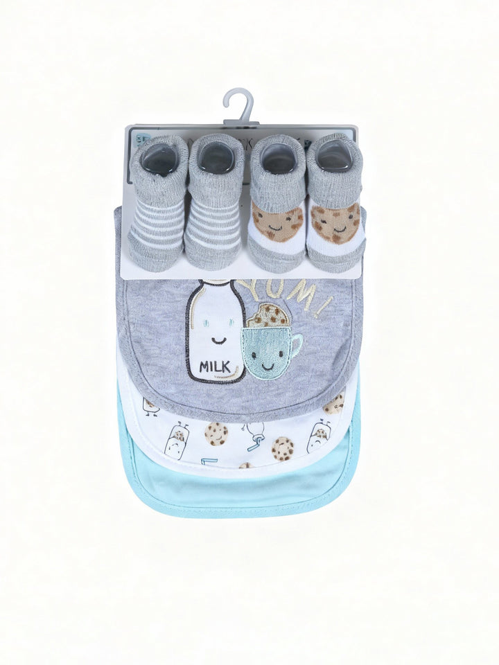 Duck & Duck Baby Bib Set With Booties #D05819 (W-25)