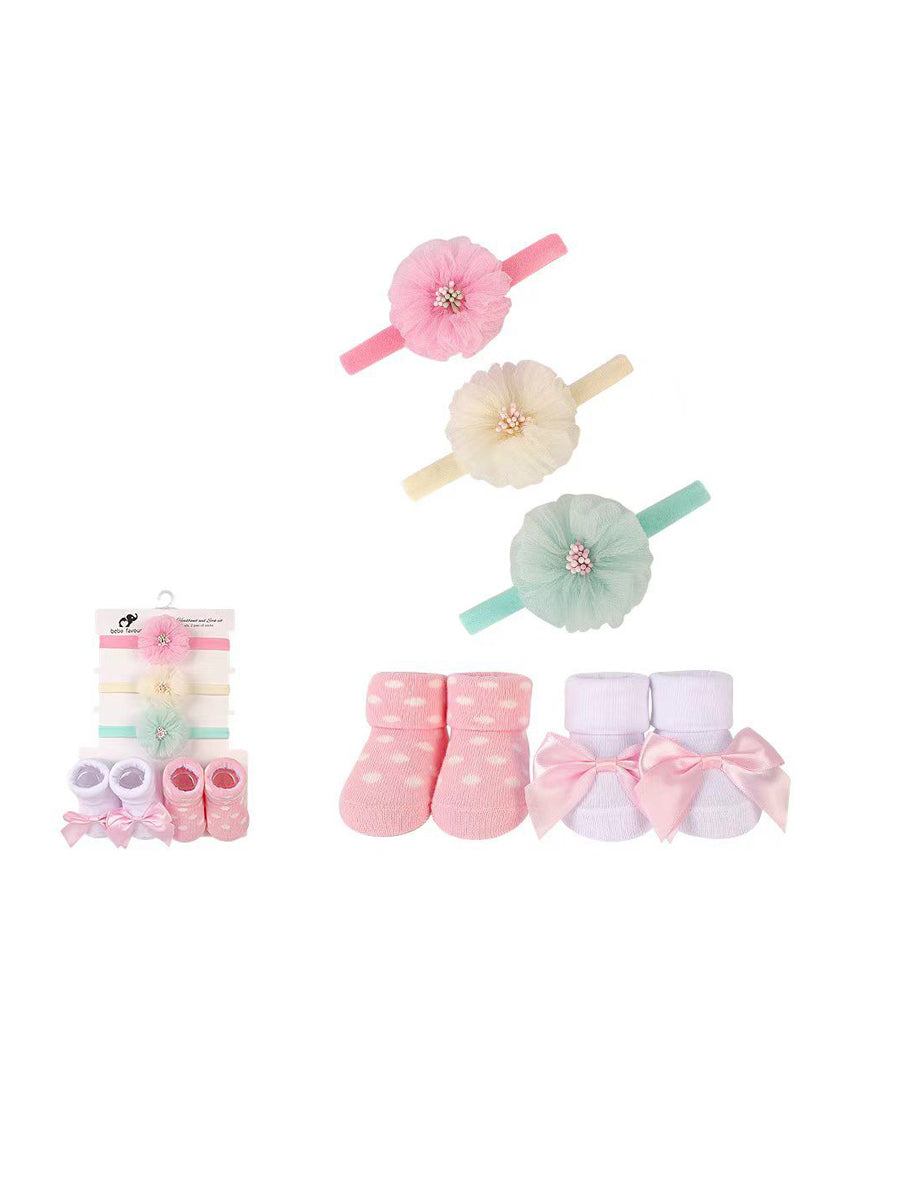 Bebe Favour Booties With Head Band 5Pcs #MP71325 (W-25)