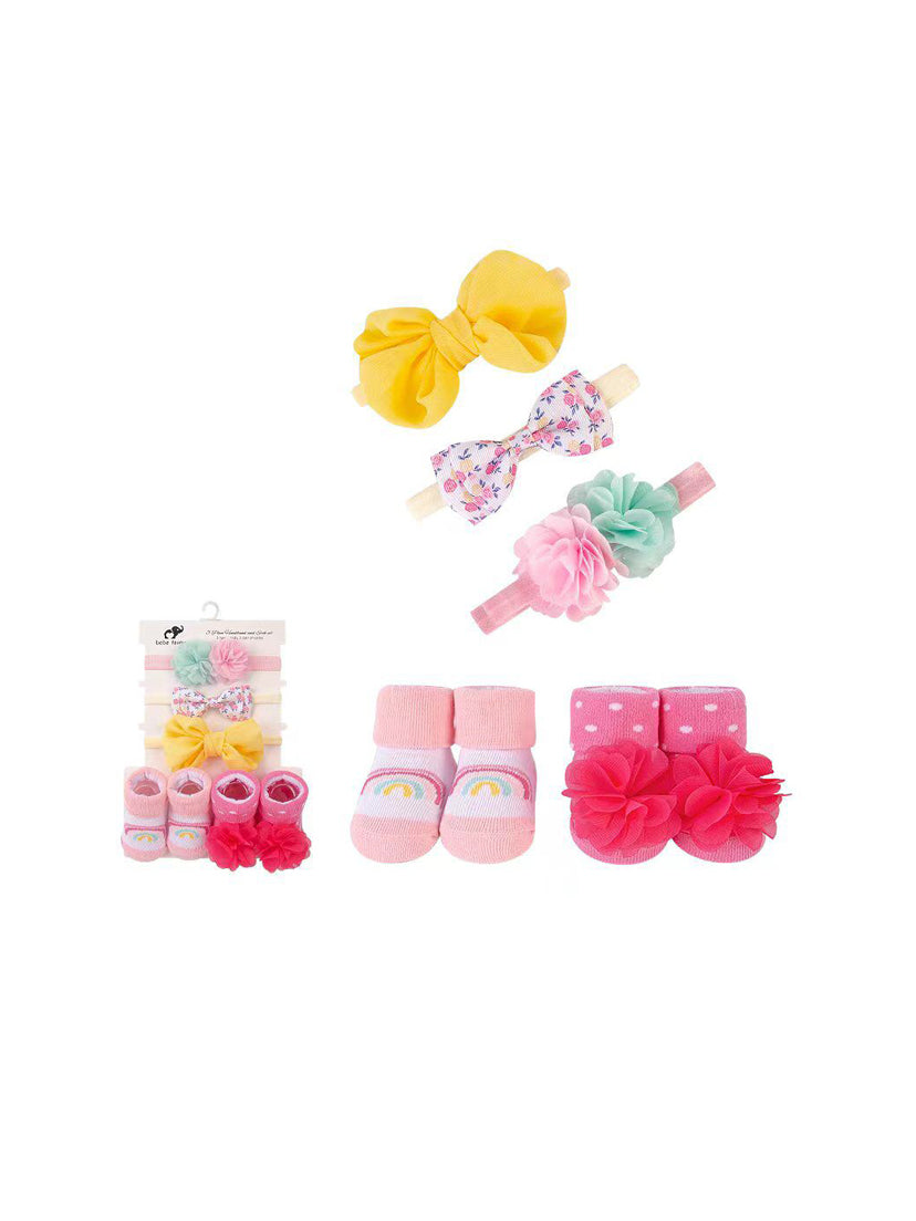 Bebe Favour Booties With Head Band 5Pcs #MP71328 (W-25)
