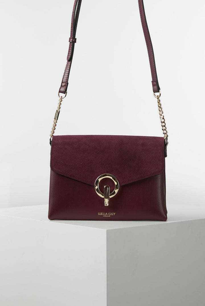 Anoushka Damson Three Compartment Crossbody