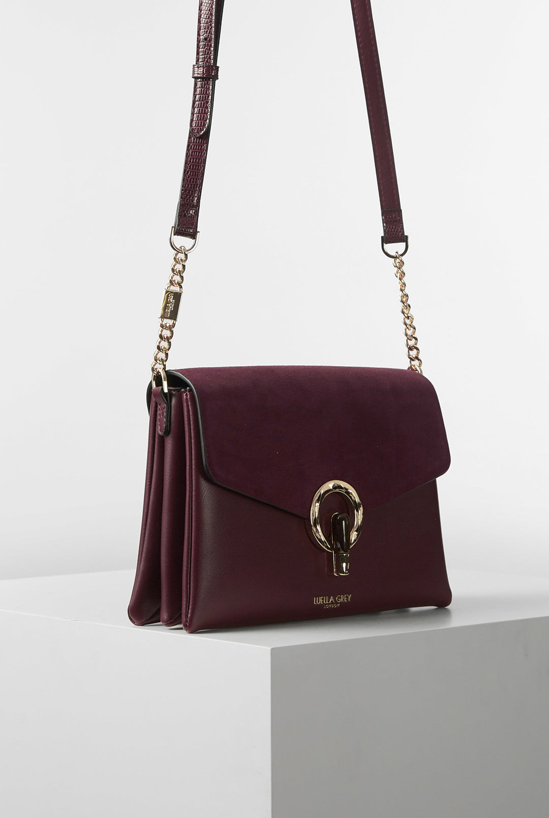 Anoushka Damson Three Compartment Crossbody