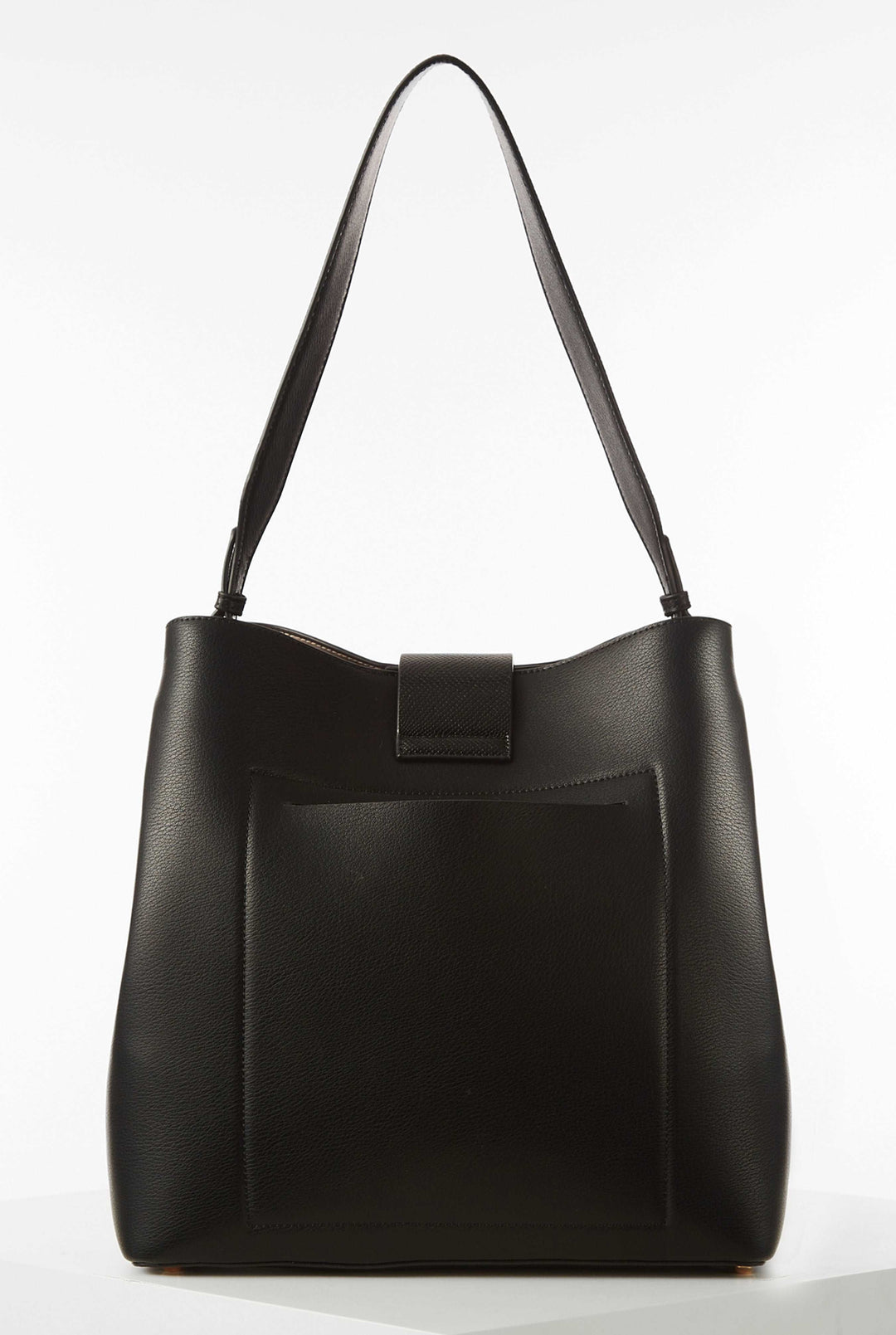 Gloria Black Wooden Clasp Hobo