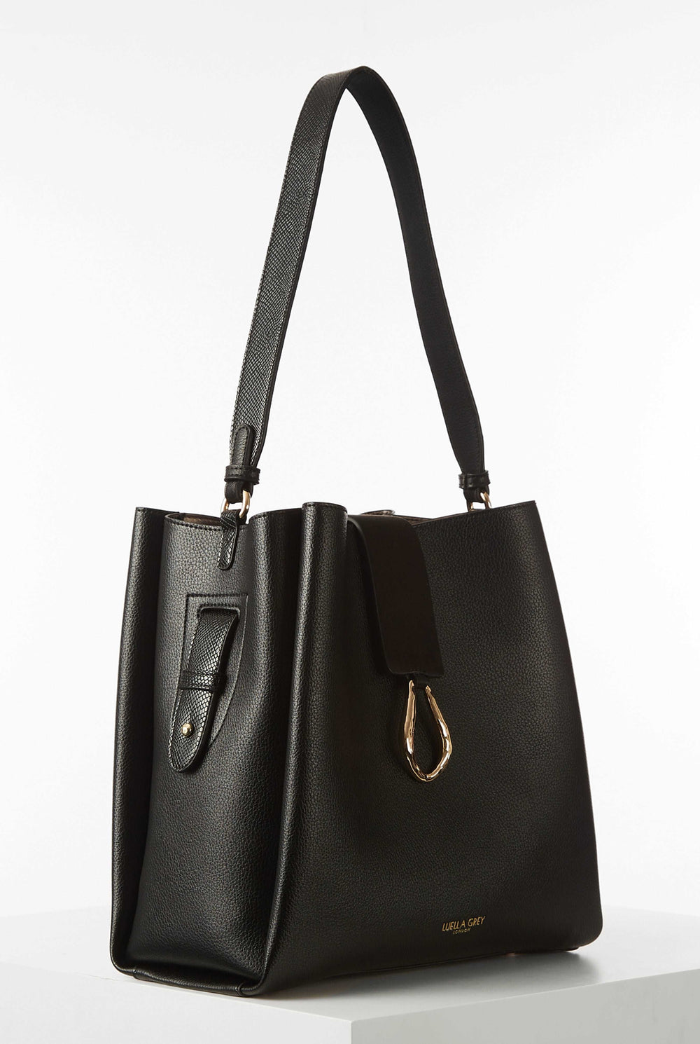 Henrietta Black Multi Compartment Hobo