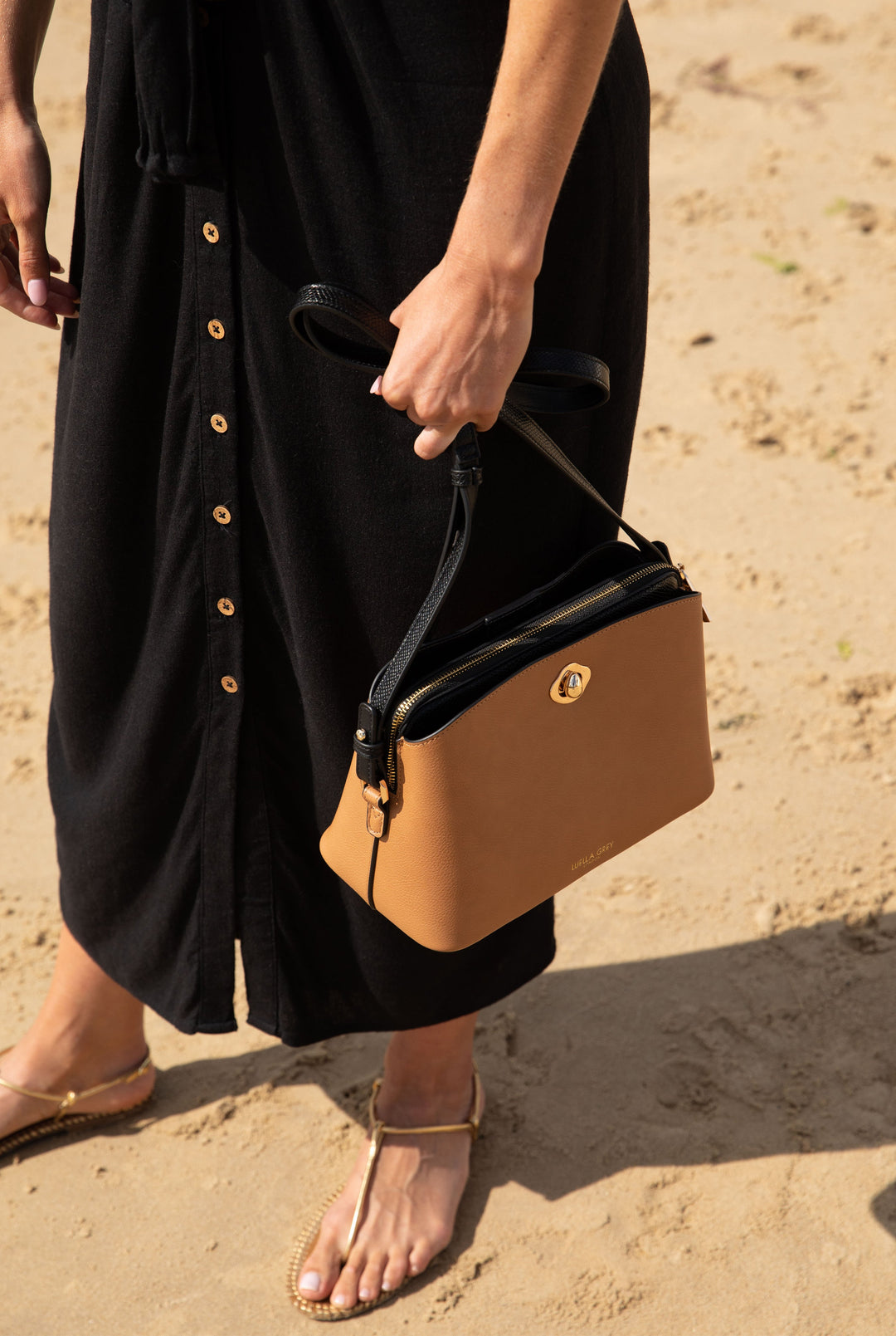 Julianna Camel/Black CrossBody