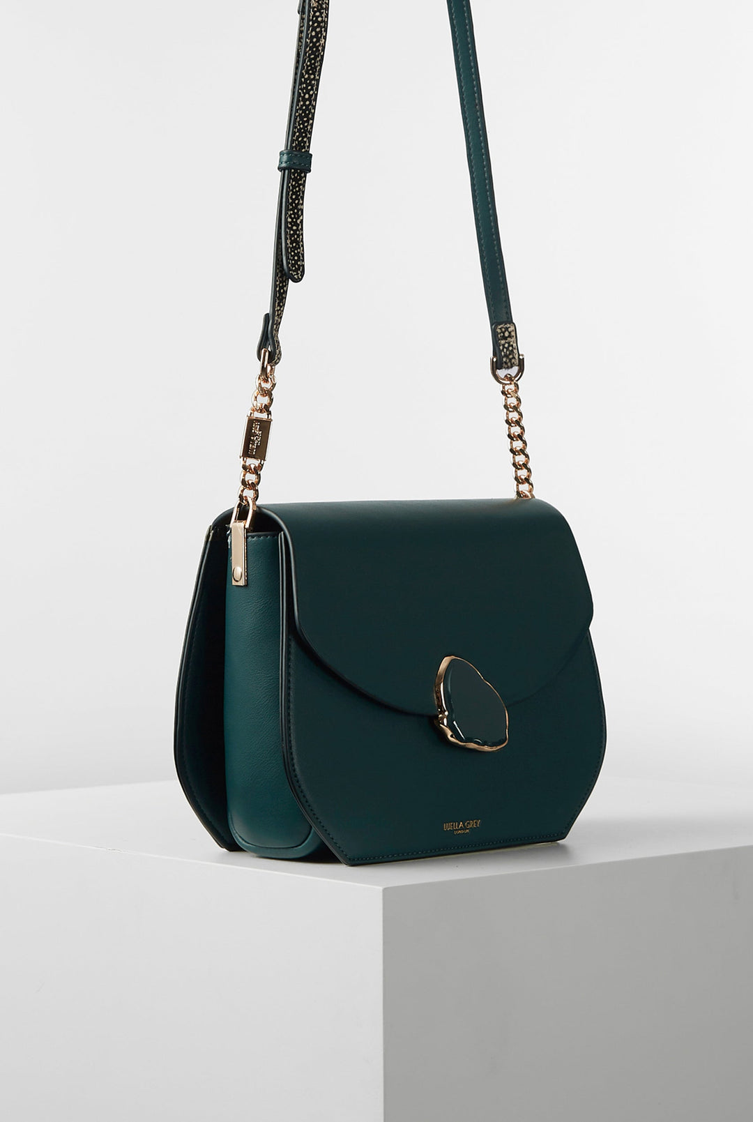 Lily Petrol Enamel Clasp Crossbody