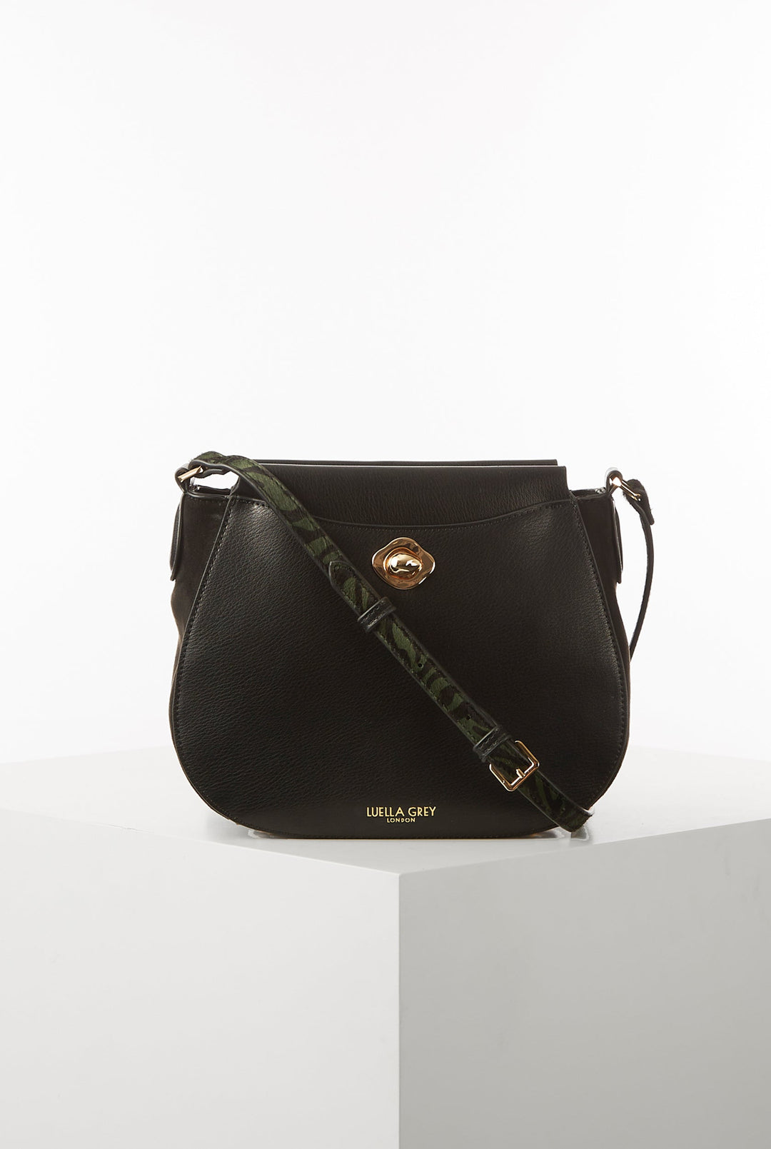 Natasha Black Saddle Crossbody