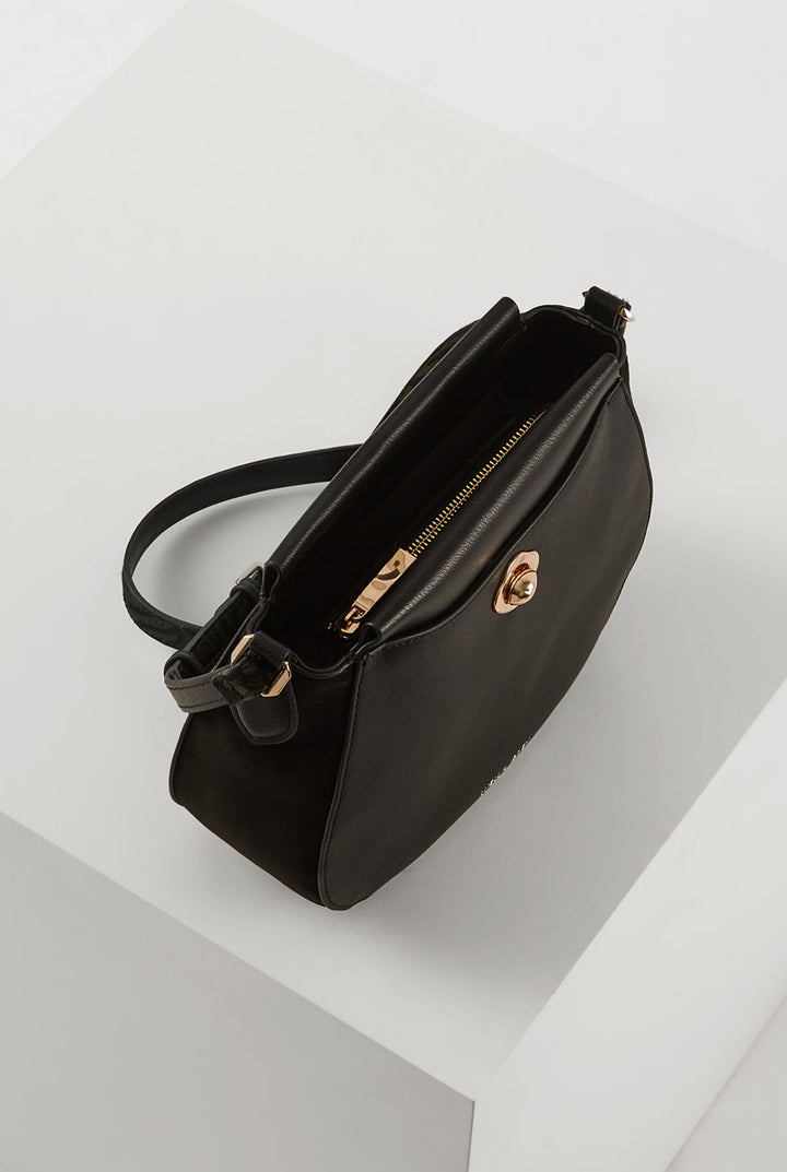 Natasha Black Saddle Crossbody